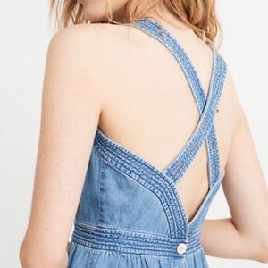 Madewell denim apron midi dress size 2